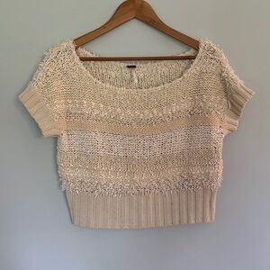 Free People: summer knit sweater, Size SP, white/off white